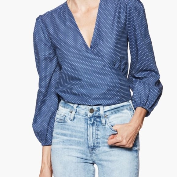 Paige Aeldra Top - Dot Print Bijou Blue White - Picture 4 of 7